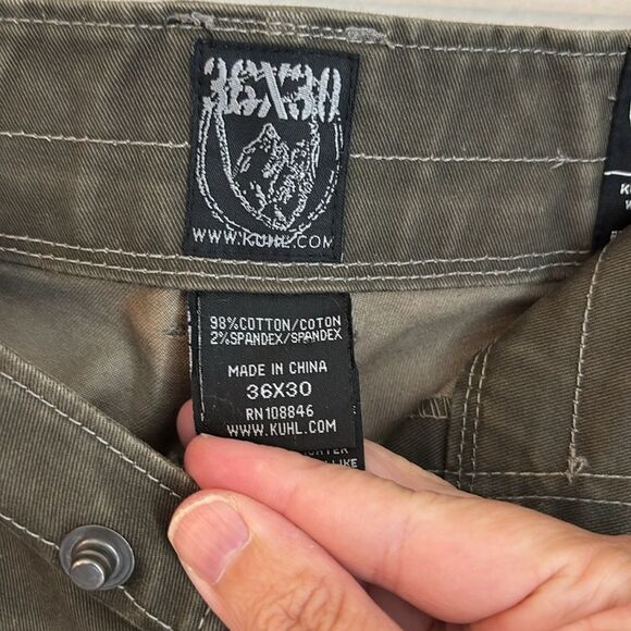 Kuhl Men’s free Rydr heavy duty dark green Relaxed work pants size 36x30 EUC! - Picture 7 of 12